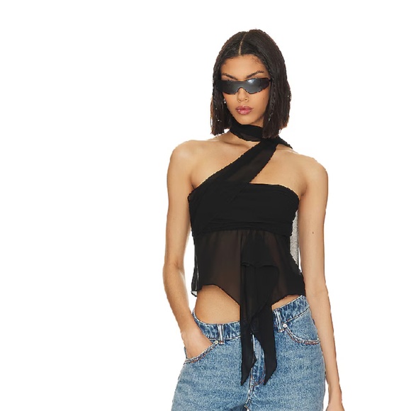 Danielle Guizio Chiffon Wrap Around Top Size S - Picture 4 of 8